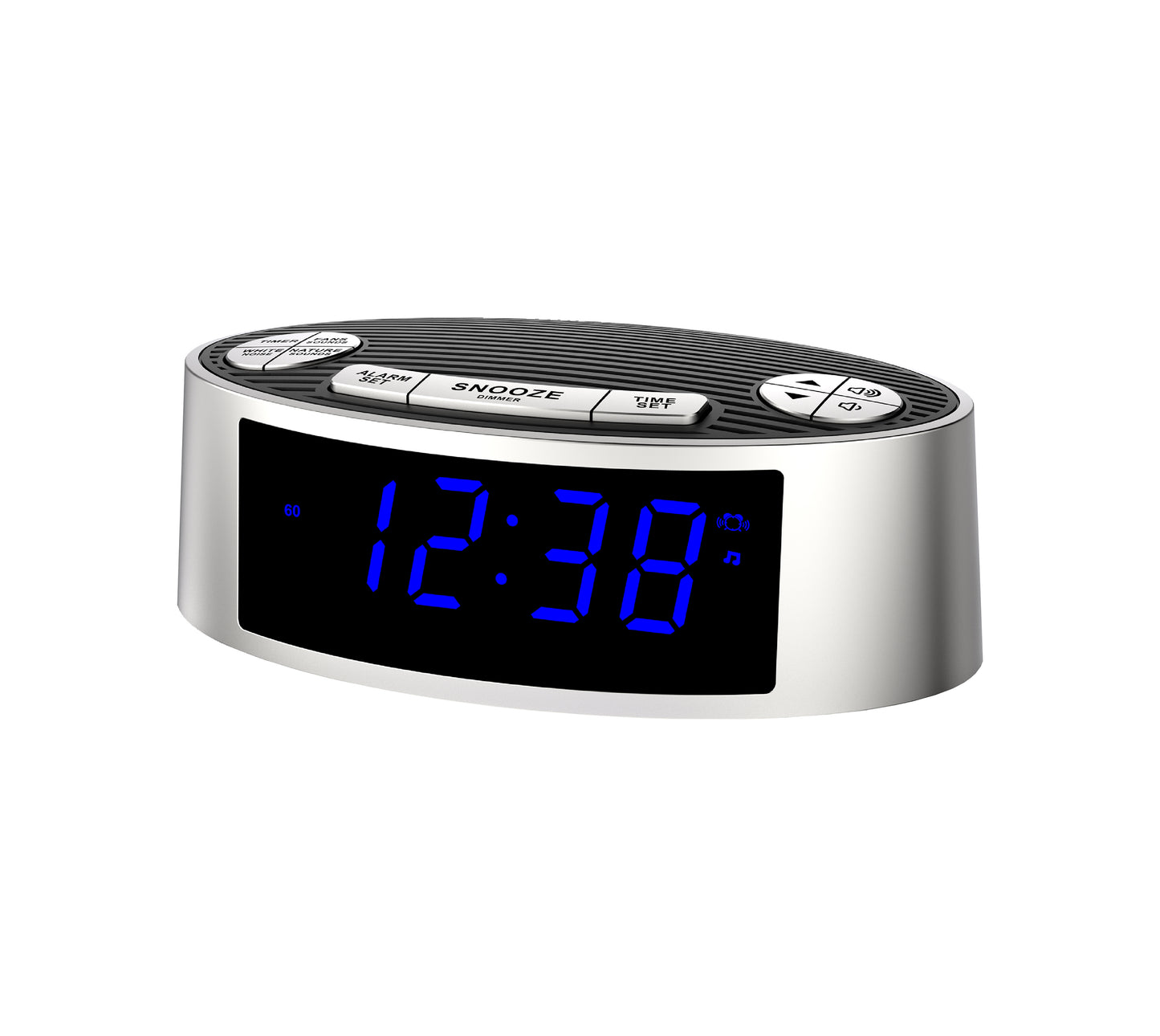 White Noise Machine with Alarm Clock, 20 Soothing Sounds, Wake to Vibration or Buzzer, Snooze, Dimmer Control, Timer and Memory Function for Home Travel iTOMA 301
