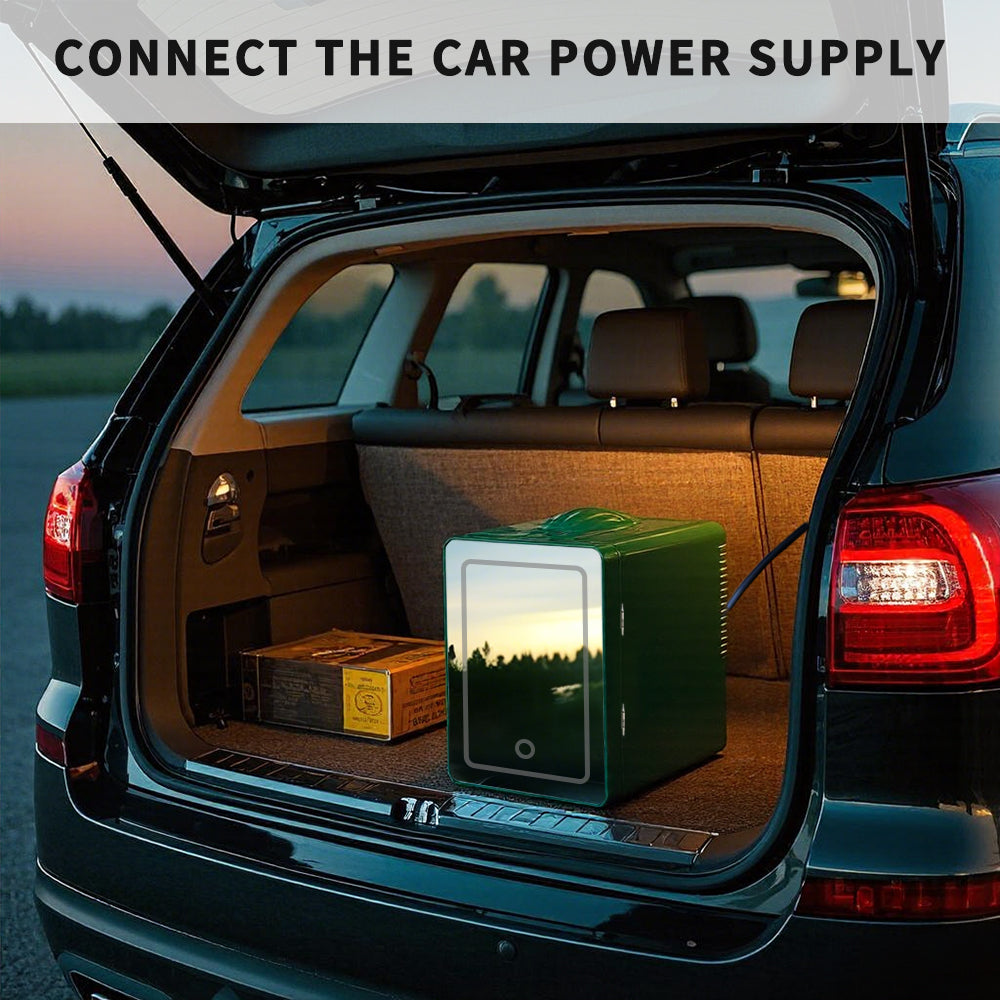 Mini Skincare Fridge with LED Mirror 6L K6104, 6Liter/6 Cans Cooler and Warmer for Makeup, Cosmetic, Beauty, Food, Medicine Portable Small Refrigerator 100% Freon-Free Eco Friendly for Bedroom, Nursery, Office, Camp and Car