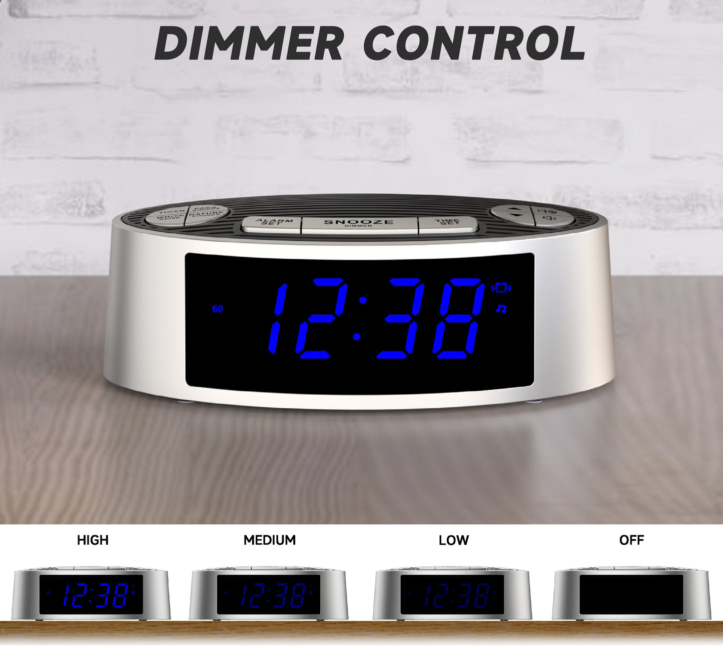 White Noise Machine with Alarm Clock, 20 Soothing Sounds, Wake to Vibration or Buzzer, Snooze, Dimmer Control, Timer and Memory Function for Home Travel iTOMA 301