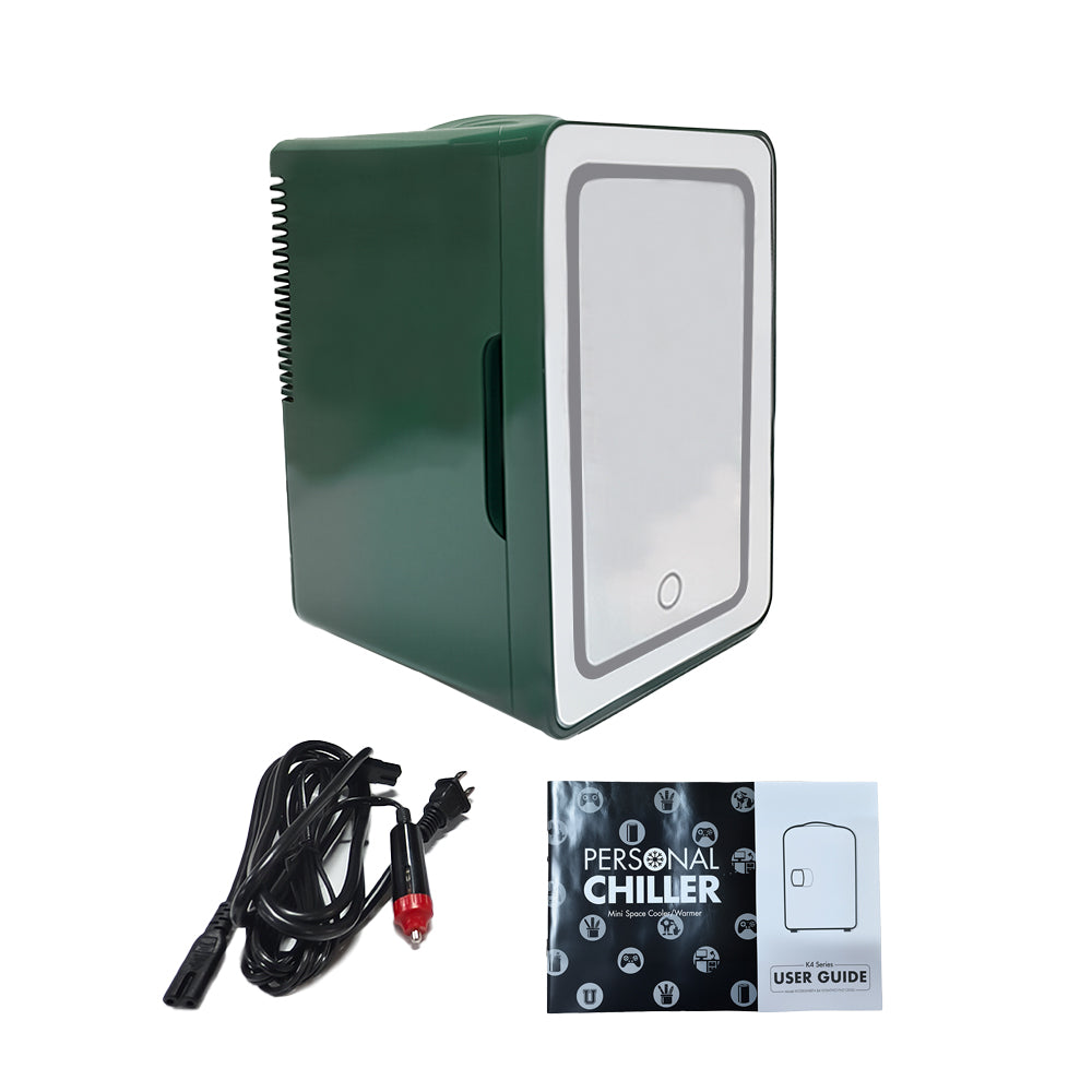 Mini Skincare Fridge with LED Mirror 6L K6104, 6Liter/6 Cans Cooler and Warmer for Makeup, Cosmetic, Beauty, Food, Medicine Portable Small Refrigerator 100% Freon-Free Eco Friendly for Bedroom, Nursery, Office, Camp and Car