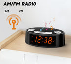 Radio despertador digital iTOMA AM/FM con alarma dual, temporizador de apagado y función de repetición, pantalla LED naranja y atenuación de 4 niveles (3301)