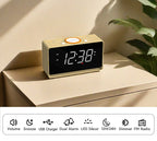 Radio despertador digital con pantalla LED blanca de 1,4" y Bluetooth, radio FM, alarma dual, temporizador de apagado automático, función de repetición, atenuador automático y manual, cargador USB y luz nocturna iTOMA 718