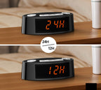 Radio despertador digital iTOMA AM/FM con alarma dual, temporizador de apagado y función de repetición, pantalla LED naranja y atenuación de 4 niveles (3301)