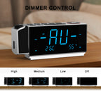 Reloj despertador digital con proyección, radio FM, carga USB, pantalla LED de 1,8", luz nocturna, alarma dual, función de repetición, control de atenuación, radio reloj de noche iTOMA 509