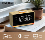 Radio despertador digital con pantalla LED blanca de 1,4" y Bluetooth, radio FM, alarma dual, temporizador de apagado automático, función de repetición, atenuador automático y manual, cargador USB y luz nocturna iTOMA 718