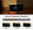 Radio despertador digital con pantalla LED blanca de 1,4" y Bluetooth, radio FM, alarma dual, temporizador de apagado automático, función de repetición, atenuador automático y manual, cargador USB y luz nocturna iTOMA 718