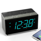 Radio despertador digital con altavoces estéreo Bluetooth, radio FM, alarma dual, función de repetición, regulador de brillo, carga USB, ideal para dormitorio y oficina iTOMA 3501S