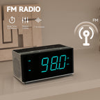 Radio despertador digital con altavoces estéreo Bluetooth, radio FM, alarma dual, función de repetición, regulador de brillo, carga USB, ideal para dormitorio y oficina iTOMA 3501S