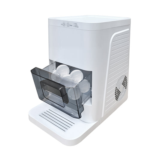 Máquina de hielo esférico artesanal totalmente automatizada: producción diaria de 4,6 kg, hielo rápido en 50 minutos, sensores inteligentes, limpieza con un solo toque, compacta y silenciosa para uso doméstico o en bares.