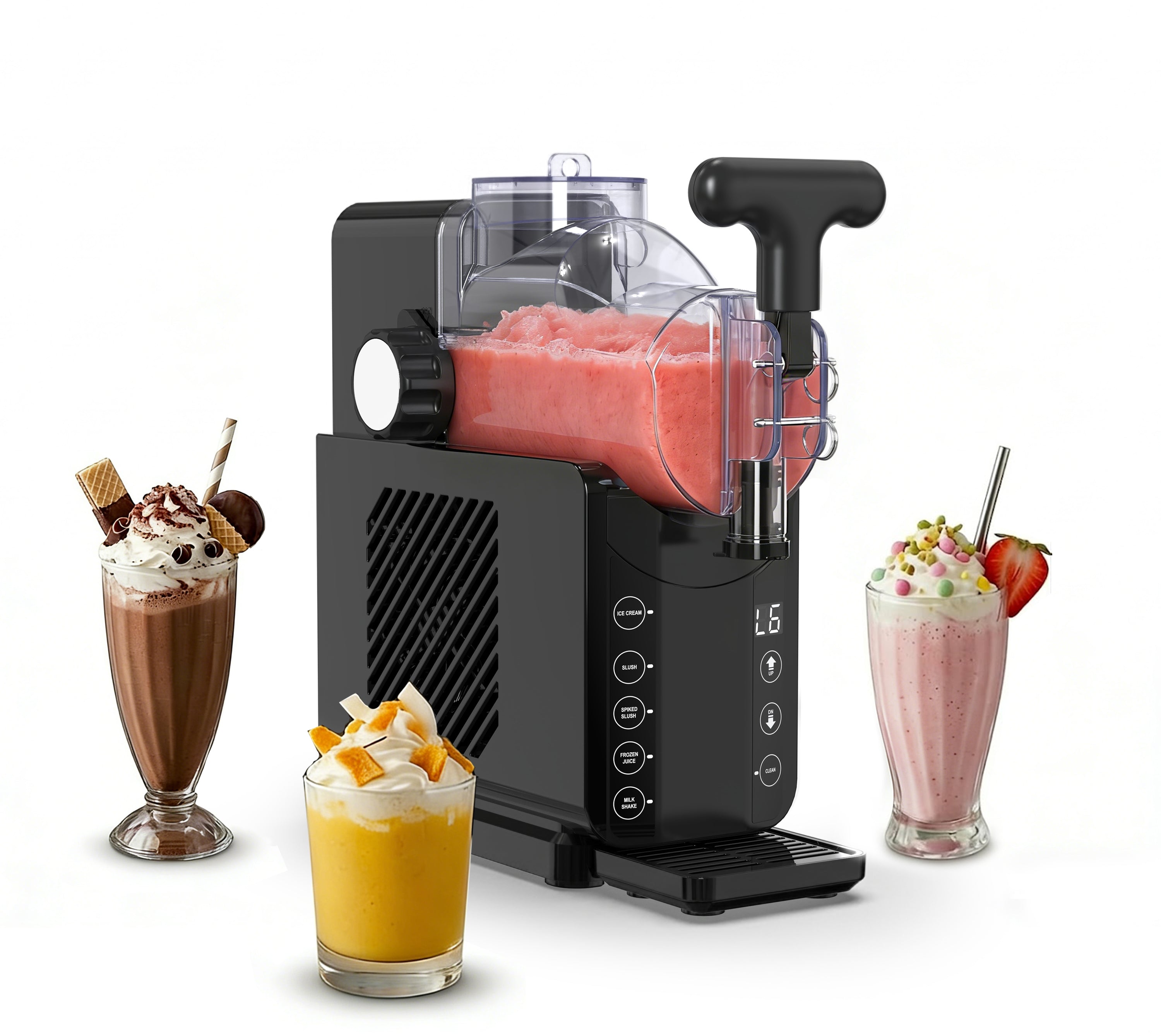 Frozen Drink & Slushie Machine, Soft Serve Ice Cream Maker - 5 Presets for Ice Cream, Slush, Spiked Slush, Frozen Juice, Milkshakes, Self-Cleaning - Perfect for Home Use