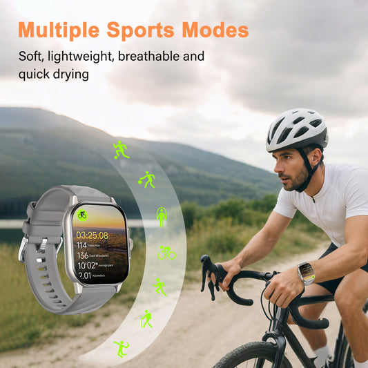 Smart Watch for Men Women, Smart-watch with Health Tracker, Sleep, Heart Rate, Oxygen, Respiratory Training, Bluetooth Calls & Music Control for iPhone/Android
