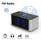 Bedside Alarm Clock Radio with 5W Wireless Charging, Snooze,Bluetooth, Dual Alarm, 1.4'' LED Display, Dimmer, USB Charging Clock for Bedside iTOMA 206S