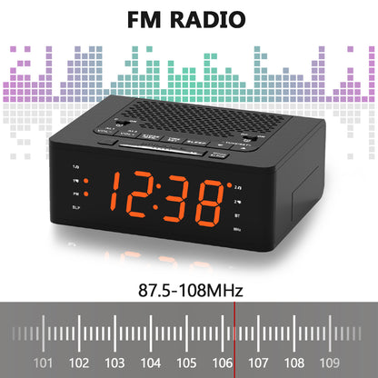 Digitaler Wecker fürs Schlafzimmer mit FM-Radio, kabelloser Verbindung, dimmbarem LED-Display, Sleep-Timer, einstellbarer Lautstärke, Doppelalarm mit EIN/AUS-Taste, Nachttischuhr für Erwachsene, Senioren, Kinder, iTOMA 515