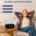 Clock Radio with AM/FM Radio, Dual Alarms, Snooze,  Memory Presets, Dimmer, Sleep Timer, 12/24Hr, Digital Clock with Volume Control, Night Light & White LED Display Alarm Clock for Bedroom iTOMA 213