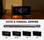 Reloj despertador con radio DAB y FM, 40 presintonías, conexión inalámbrica, alarma dual, temporizador de apagado automático, control de atenuación, cargador USB y conector para auriculares iTOMA 728