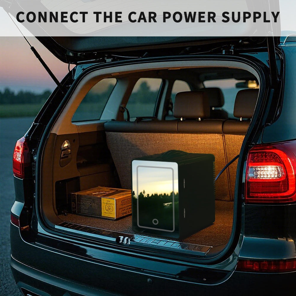 Mini Skincare Fridge with LED Mirror 6L K6100, 6Liter/6 Cans Cooler and Warmer for Makeup, Cosmetic, Beauty, Food, Medicine Portable Small Refrigerator 100% Freon-Free Eco Friendly for Bedroom, Nursery, Office, Camp and Car