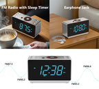 Radiowecker mit Bluetooth-Lautsprecher, UKW-Radio, Doppelalarm mit Schlummerfunktion, großem LED-Display, Dimmersteuerung, USB-Ladeausgang und Nachtlicht iTOMA CKS708 