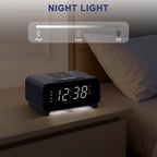 Clock Radio with AM/FM Radio, Dual Alarms, Snooze,  Memory Presets, Dimmer, Sleep Timer, 12/24Hr, Digital Clock with Volume Control, Night Light & White LED Display Alarm Clock for Bedroom iTOMA 213