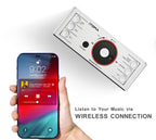 Radio despertador digital con altavoz Bluetooth, radio FM, alarma dual con función de repetición, gran pantalla LED, control de atenuación, salida de carga USB y luz nocturna iTOMA 708