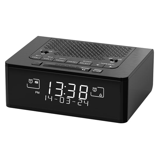 Wecker mit DAB- und UKW-Radio, 40 voreingestellte Sender, dimmbares LCD-Display, Doppelalarm mit EIN/AUS-Taste, Schlummerfunktion, kabellose Verbindung iTOMA 525D