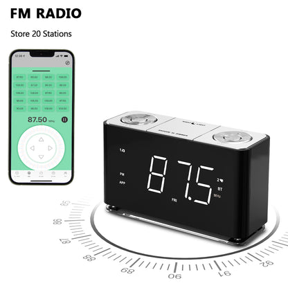 Kreativer digitaler Radiowecker, Wecker mit Bluetooth, großes LED-Display, UKW-Radio, Doppelalarm, USB-Ladeanschluss, Nachtlicht, automatischer und manueller Dimmer, Schlummerfunktion, Sleep-Timer iTOMA 507A