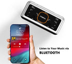 Radio despertador con control mediante aplicación, Bluetooth, radio FM, alarma dual con 4 modos de alarma, función de repetición fácil, atenuador, luz nocturna naranja, formato de 12/24 horas y puerto de carga USB iTOMA 208A