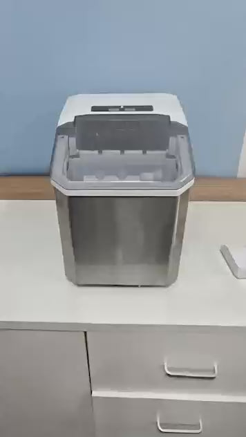 Vollautomatische Eismaschine – 26 Pfund/24 Std., selbstreinigend, 2 Eisgrößen (S/L), schneller 6-Minuten-Zyklus, mit Infrarotsensor für den Heim-/Büro-/gewerblichen Gebrauch